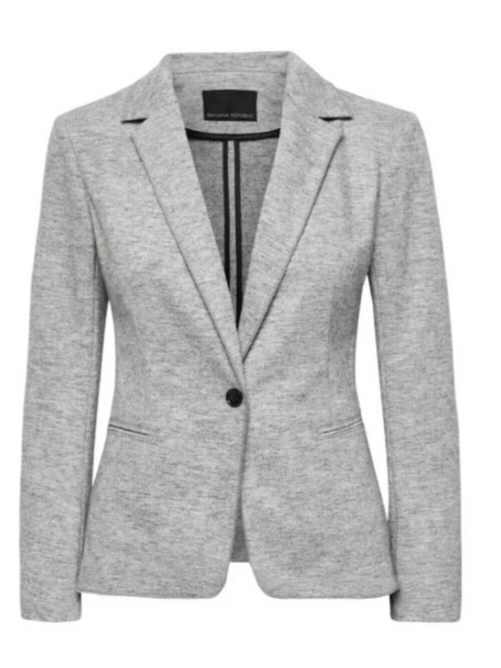 NWT Banana Republic Light Gray Knit/Wool Long and Lean Blazer - Perfect Size 12